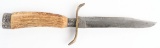 FINE 19TH CENTURY LONDON STAG HANDLE HUNTING KNIFE