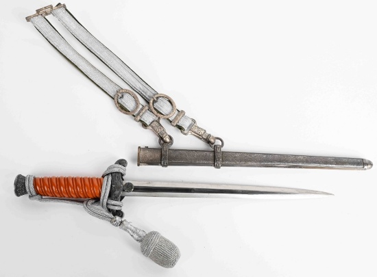 WWII NAZI GERMAN OFFICERS DAGGER W/ HANGERS WKC