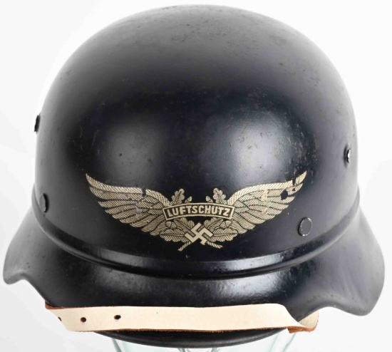 WWII NAZI GERMAN LUFTSCHUTZ BEADED M35 HELMET WW2