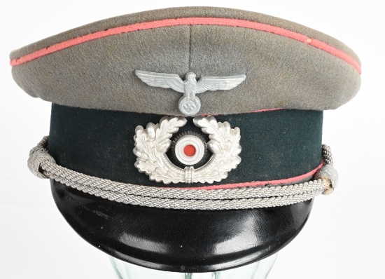 WWII NAZI GERMAN PANZER OFFICER VISOR HAT WW2
