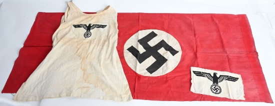 WWII NAZI GERMAN WEHRMACHT ATHLETIC SHIRT & FLAG