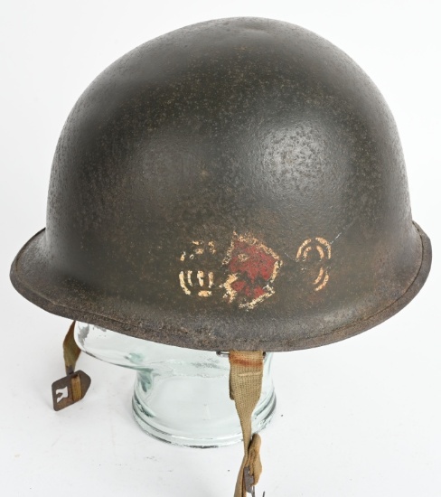 WWII US ARMY 60TH REGIMENT PAINTED M1 HELMET WW2