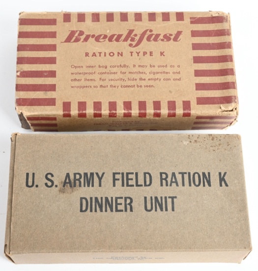 WWII US ARMY K RATION BREAKFAST DINNER RATIONS WW2