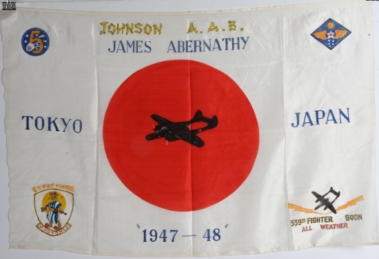 WWII JAPANESE FLAG SOVINEER OF 6th NIGHT FIGHTER