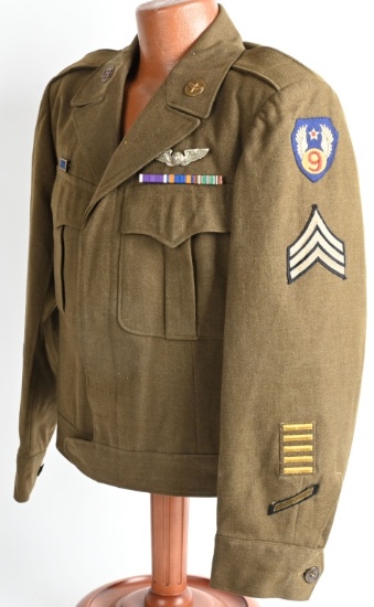 WWII NAMED US 8TH & 9TH AIR FORCE JACKET W/ WINGS