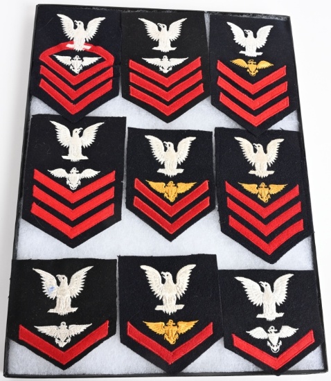 WWII US ENLISTED NAVAL AVIATOR RATE LOT OF 9 WW2