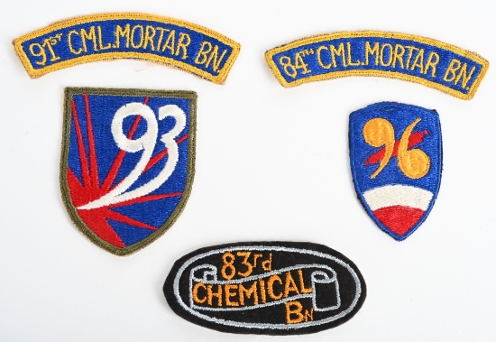 WWII US ARMY CHEMICAL MORTAR BATTALION PATCH LOT