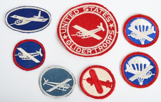 WWII US ARMY AIRBORNE GLIDER PATCH LOT OF 7 WW2