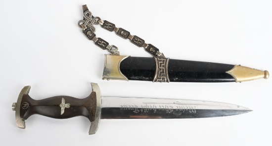 WWII NAZI GERMAN CHAINED M36 SS SERVICE DAGGER