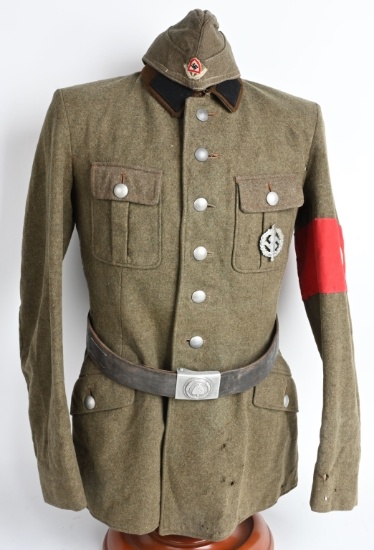 WWII NAZI RAD ARBEITSMAN SERVICE TUNIC & CAP WW2