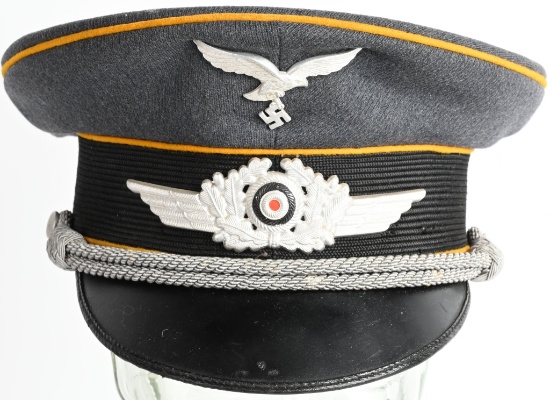 WWII NAZI GERMAN LUFTWAFFE FLIGHT VISOR CAP WW2