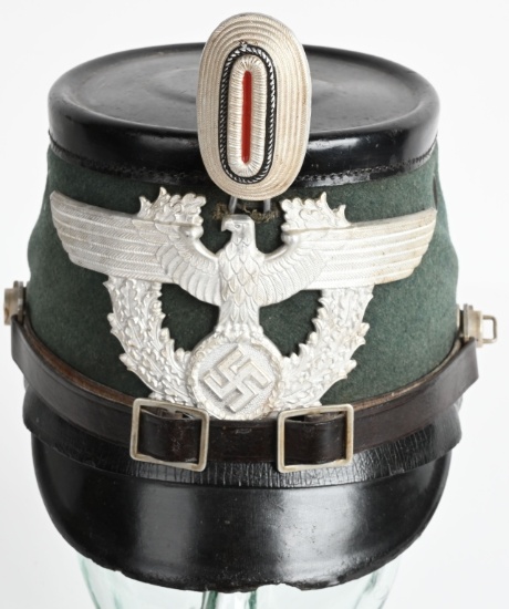 WWII NAZI GERMAN SCHUTZPOLIZEI NCO'S POLICE SHAKO