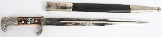 WWII NAZI GERMAN POLIZEI STAG GRIP BAYONET WW2