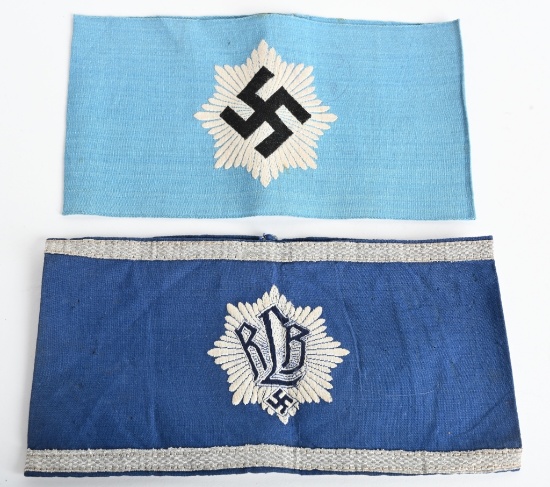 WW2 NAZI GERMAN RLB OFFICER & ENLISTED ARMBAND LOT