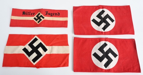 WWII NAZI GERMAN HJ NSDAP PARTY ARMBAND LOT WW2