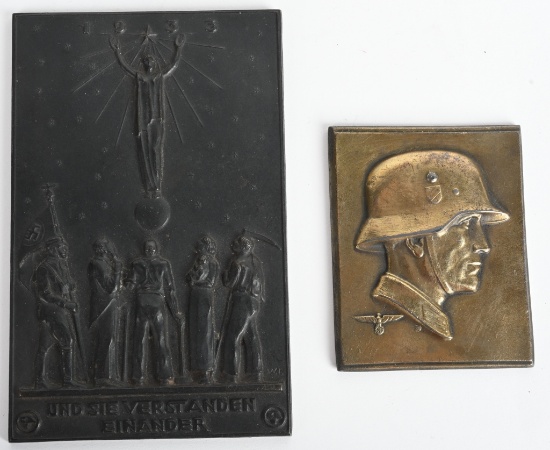 WWII NAZI GERMAN PLAQUE LOT NSDAP AND WEHRMACHT
