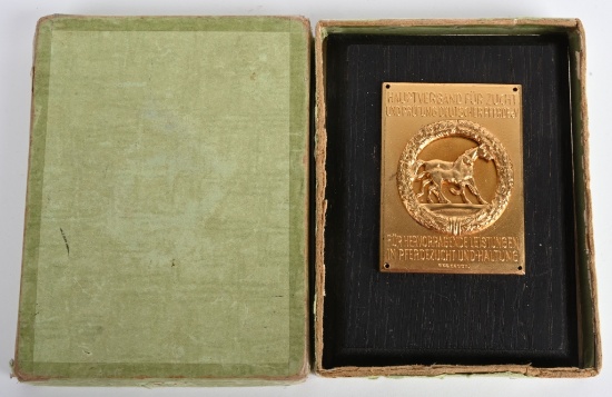 WWII NAZI GERMAN HORSE BREEDING TROPHY IN BOX WW2