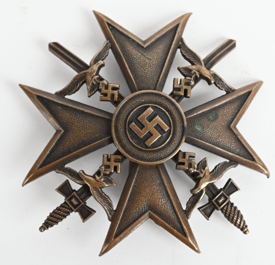 WWII NAZI SPANISH CROSS IN BRONZE WITH SWORDS WW2