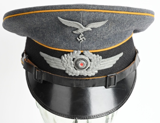 WWII NAZI GERMAN LUFTWAFFE FLIGHT VISOR HAT WW2