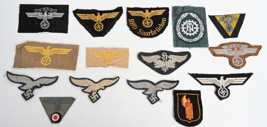 WWII NAZI GERMAN CLOTH INSIGNIA LOT HEER LUFTWAFFE