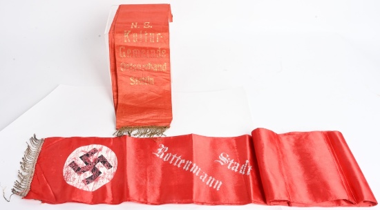 WWII NAZI GERMAN FUNERAL SASH LOT OF 2 NSDAP WW2
