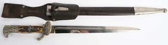 WWII NAZI GERMAN POLICE CUSTOMS CLAMSHELL BAYONET