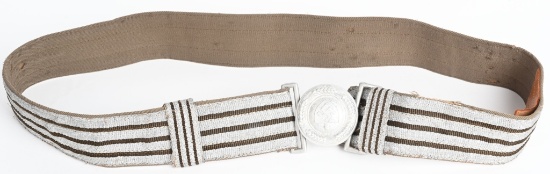 WWII NAZI RAD OFFICER'S BROCADE BELT & BELT BUCKLE