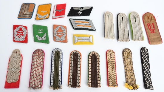 WWII NAZI GERMAN COLLAR TAB SHOULDER BOARD LOT WW2