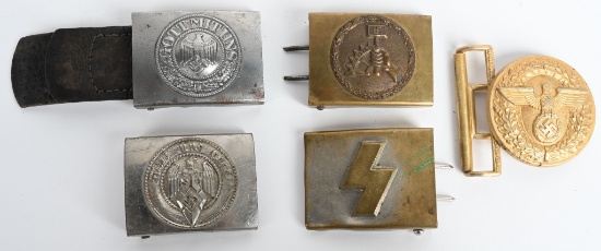 WWII NAZI GERMAN BELT BUCKLE LOT HJ NSBO SA HEER