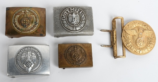 WWII NAZI GERMAN BELT BUCKLE LOT HJ SA HEER NSDAP