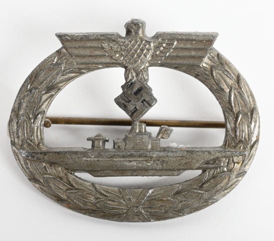 WWII NAZI GERMAN KRIEGSMARINE U-BOAT WAR BADGE FO