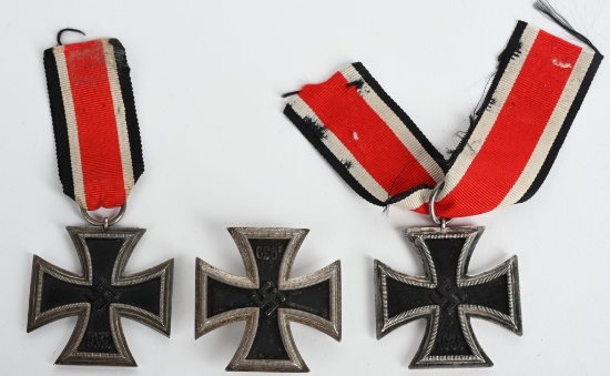 WWII NAZI GERMAN IRON CROSS LOT EKI & EKII WW2