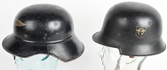 WWII NAZI GERMAN HELMET LOT POLICE & LUFTSCHUTZ
