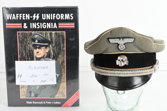 WWII NAZI GERMAN WAFFEN SS VISOR CAP PUBLISHED WW2