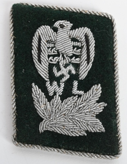 WWII NAZI GERMAN LUFTSCHUTZ OFFICER COLLAR TAB WW2