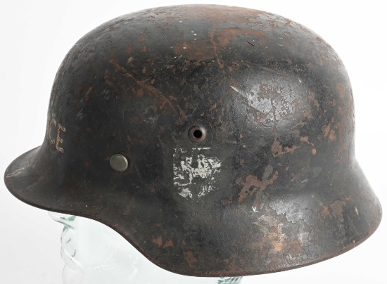 WWII NAZI GERMAN DD M35 COMBAT HELMET Q66 WW2