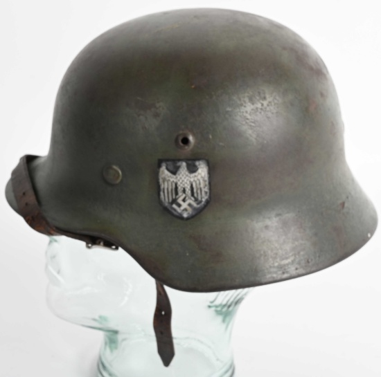 WWII NAZI GERMAN M35 DD HEER HELMET W LINER WW2