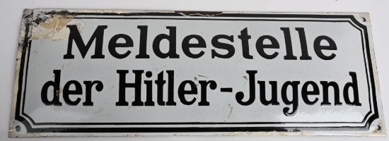 WW2 NAZI GERMAN MELDESTELLE DER HITLER JUGEND SIGN