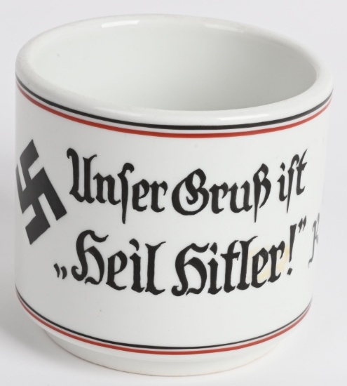 WWII NAZI GERMAN COFFEE MUG W/ HITLER INSCRIPTION