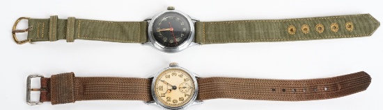 WWII US ARMY MILITARY WRISTWATCH LOT OF TWO ELGIN