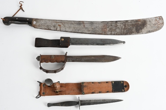 WWII MARINE RAIDER FIGHTING KNIFE GROUPING ID'ed