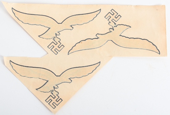 WWII NAZI GERMAN LUFTWAFFE EAGLE HELMET DECAL LOT