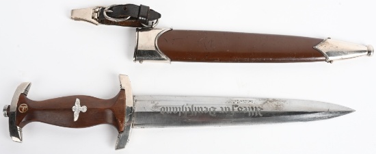 WWII NAZI GERMAN SA DAGGER W/ SCABBARD & HANGER