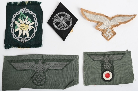 WWII NAZI GERMAN CLOTH INSIGNIA LOT HEER NSKK LUFT