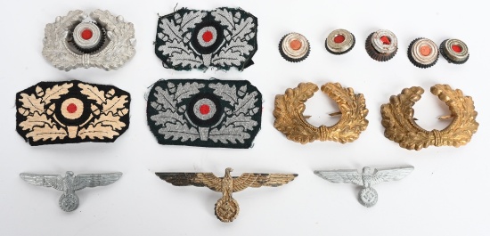 WWII NAZI GERMAN INSIGNIA LOT KM HEER PANZER WW2