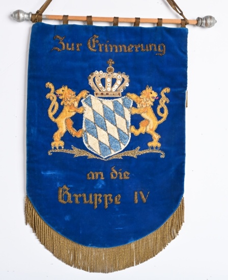 WW1 IMPERIAL GERMAN BAVARIAN GRUPPE IV BANNER WWI