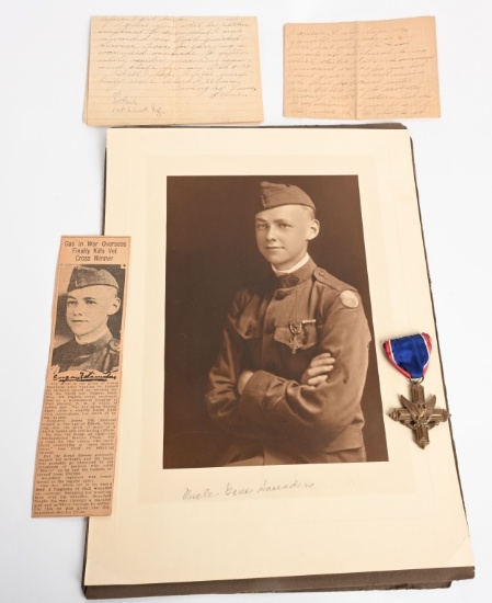 WW1 US ARMY DSC WINNER GROUPING W PHOTO LETTERS