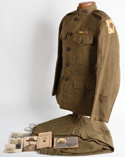 WW1 US ARMY 2nd DIVISION NAMED UNIFORM GROUP WWI