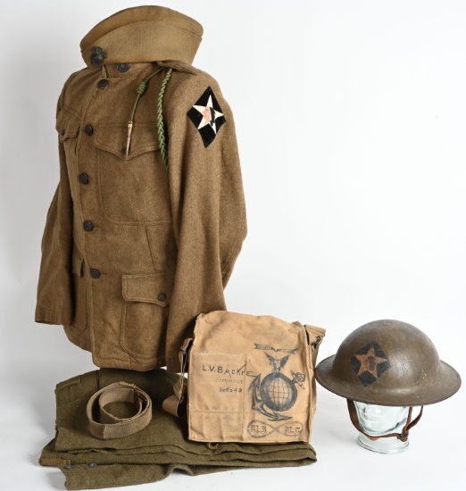 WW1 USMC NAMED 6TH MARINE REGIMENT UNIFORM GROUP
