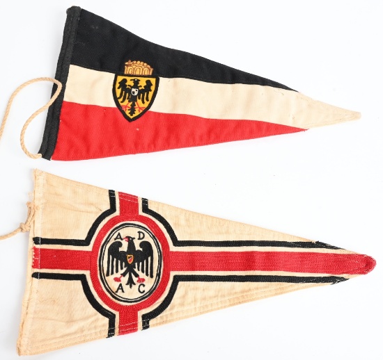 IMPERIAL GERMAN ADAC CAR PENNANT LOT OF 2